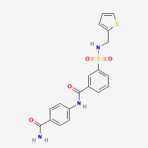 N-(4-carbamoylphenyl)-3-(thiophen-2-ylmethylsulfamoyl)benzamide