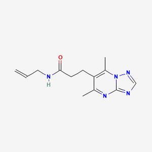 molecular formula C13H17N5O B7645800 3-(5,7-dimethyl-[1,2,4]triazolo[1,5-a]pyrimidin-6-yl)-N-prop-2-enylpropanamide 