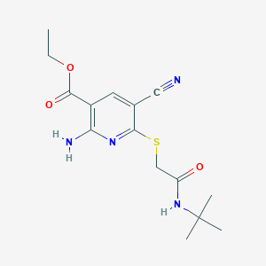 Ethyl 2-amino-6-{[2-(tert-butylamino)-2-oxoethyl]sulfanyl}-5-cyanopyridine-3-carboxylate