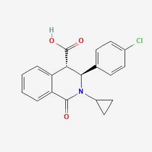 molecular formula C19H16ClNO3 B7645876 (3S,4S)-3-(4-chlorophenyl)-2-cyclopropyl-1-oxo-3,4-dihydroisoquinoline-4-carboxylic acid 