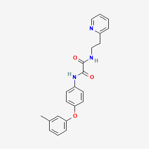 molecular formula C22H21N3O3 B7645905 N'-[4-(3-methylphenoxy)phenyl]-N-(2-pyridin-2-ylethyl)oxamide 