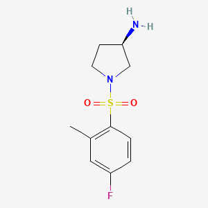 molecular formula C11H15FN2O2S B7645927 (3R)-1-(4-fluoro-2-methylphenyl)sulfonylpyrrolidin-3-amine 