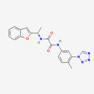 molecular formula C20H18N6O3 B7646001 N'-[(1S)-1-(1-benzofuran-2-yl)ethyl]-N-[4-methyl-3-(tetrazol-1-yl)phenyl]oxamide 