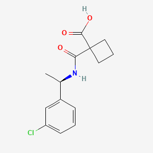 molecular formula C14H16ClNO3 B7646010 1-[[(1R)-1-(3-chlorophenyl)ethyl]carbamoyl]cyclobutane-1-carboxylic acid 