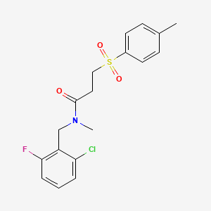 N-[(2-chloro-6-fluorophenyl)methyl]-N-methyl-3-(4-methylphenyl)sulfonylpropanamide