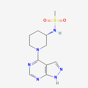 molecular formula C11H16N6O2S B7646046 N-[(3S)-1-(1H-pyrazolo[3,4-d]pyrimidin-4-yl)piperidin-3-yl]methanesulfonamide 