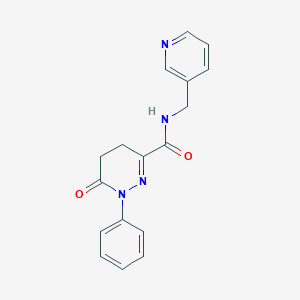 molecular formula C17H16N4O2 B7646056 6-oxo-1-phenyl-N-(pyridin-3-ylmethyl)-4,5-dihydropyridazine-3-carboxamide 