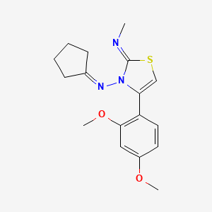 molecular formula C17H21N3O2S B7646097 3-(cyclopentylideneamino)-4-(2,4-dimethoxyphenyl)-N-methyl-1,3-thiazol-2-imine 