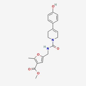 molecular formula C20H22N2O5 B7646122 methyl 5-[[[4-(4-hydroxyphenyl)-3,6-dihydro-2H-pyridine-1-carbonyl]amino]methyl]-2-methylfuran-3-carboxylate 