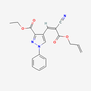 molecular formula C19H17N3O4 B7646155 ethyl 4-[(Z)-2-cyano-3-oxo-3-prop-2-enoxyprop-1-enyl]-1-phenylpyrazole-3-carboxylate 