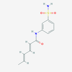 molecular formula C12H14N2O3S B7646156 (2E,4E)-N-(3-sulfamoylphenyl)hexa-2,4-dienamide 