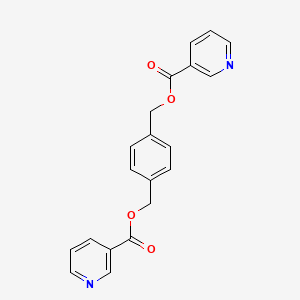 molecular formula C20H16N2O4 B7646163 [4-(Pyridine-3-carbonyloxymethyl)phenyl]methyl pyridine-3-carboxylate 