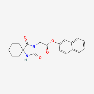 molecular formula C20H20N2O4 B7646172 Naphthalen-2-yl 2-(2,4-dioxo-1,3-diazaspiro[4.5]decan-3-yl)acetate 