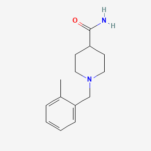 molecular formula C14H20N2O B7646204 1-[(2-Methylphenyl)methyl]piperidine-4-carboxamide 