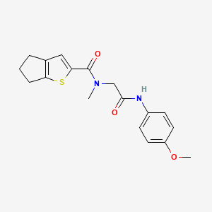 molecular formula C18H20N2O3S B7646218 N-[2-keto-2-(p-anisidino)ethyl]-N-methyl-5,6-dihydro-4H-cyclopenta[b]thiophene-2-carboxamide 