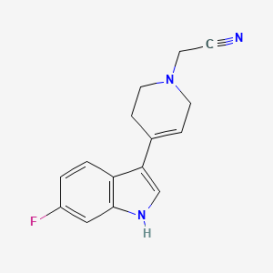 molecular formula C15H14FN3 B7646248 2-[4-(6-fluoro-1H-indol-3-yl)-3,6-dihydro-2H-pyridin-1-yl]acetonitrile 