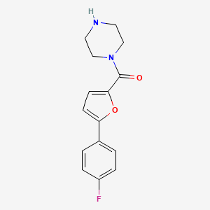 molecular formula C15H15FN2O2 B7646256 [5-(4-Fluorophenyl)furan-2-yl]-piperazin-1-ylmethanone 