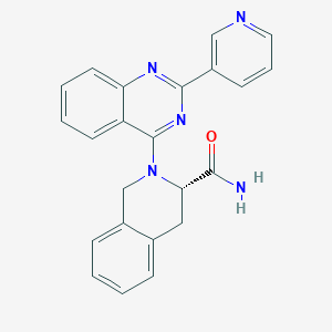 molecular formula C23H19N5O B7646270 (3S)-2-(2-pyridin-3-ylquinazolin-4-yl)-3,4-dihydro-1H-isoquinoline-3-carboxamide 