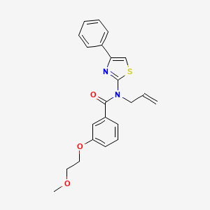 3-(2-methoxyethoxy)-N-(4-phenyl-1,3-thiazol-2-yl)-N-prop-2-enylbenzamide