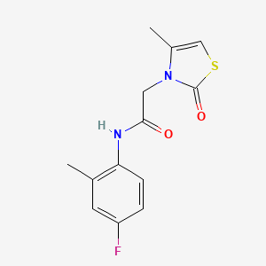 molecular formula C13H13FN2O2S B7646427 N-(4-fluoro-2-methylphenyl)-2-(4-methyl-2-oxo-1,3-thiazol-3-yl)acetamide 