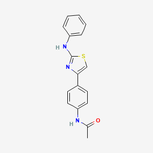 molecular formula C17H15N3OS B7646431 N-[4-(2-anilino-1,3-thiazol-4-yl)phenyl]acetamide 