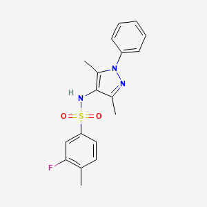 N-(3,5-dimethyl-1-phenylpyrazol-4-yl)-3-fluoro-4-methylbenzenesulfonamide