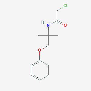 molecular formula C12H16ClNO2 B7646453 2-chloro-N-(2-methyl-1-phenoxypropan-2-yl)acetamide 