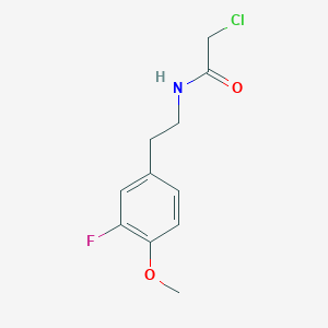 molecular formula C11H13ClFNO2 B7646461 2-chloro-N-[2-(3-fluoro-4-methoxyphenyl)ethyl]acetamide 