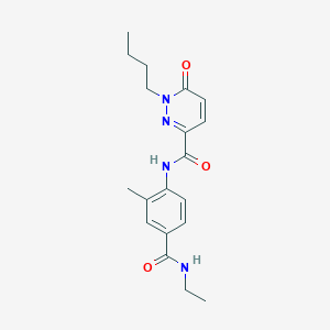 molecular formula C19H24N4O3 B7646465 1-butyl-N-[4-(ethylcarbamoyl)-2-methylphenyl]-6-oxopyridazine-3-carboxamide 