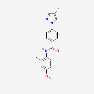 molecular formula C20H21N3O2 B7646473 N-(4-ethoxy-2-methylphenyl)-4-(4-methylpyrazol-1-yl)benzamide 