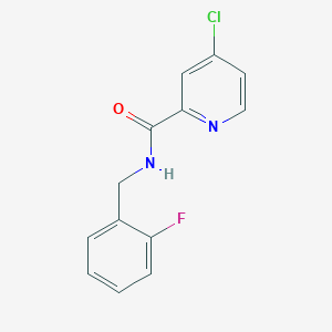 molecular formula C13H10ClFN2O B7646496 4-chloro-N-[(2-fluorophenyl)methyl]pyridine-2-carboxamide 