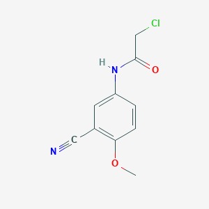 molecular formula C10H9ClN2O2 B7646503 2-chloro-N-(3-cyano-4-methoxyphenyl)acetamide 