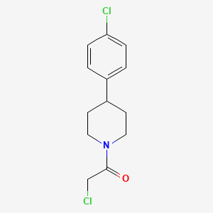 molecular formula C13H15Cl2NO B7646509 2-Chloro-1-[4-(4-chlorophenyl)piperidin-1-yl]ethanone 