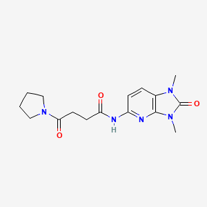 molecular formula C16H21N5O3 B7646542 N-(1,3-dimethyl-2-oxoimidazo[4,5-b]pyridin-5-yl)-4-oxo-4-pyrrolidin-1-ylbutanamide 