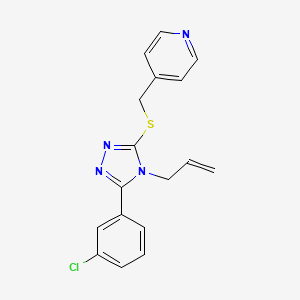 molecular formula C17H15ClN4S B7646569 4-[[5-(3-Chlorophenyl)-4-prop-2-enyl-1,2,4-triazol-3-yl]sulfanylmethyl]pyridine 