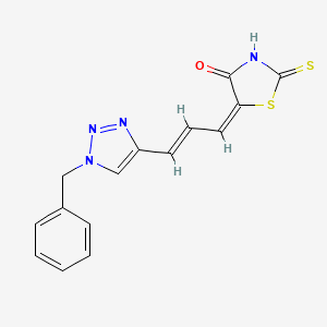 molecular formula C15H12N4OS2 B7646607 (5E)-5-[(E)-3-(1-benzyltriazol-4-yl)prop-2-enylidene]-2-sulfanylidene-1,3-thiazolidin-4-one 