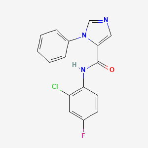 molecular formula C16H11ClFN3O B7646625 N-(2-chloro-4-fluorophenyl)-3-phenylimidazole-4-carboxamide 