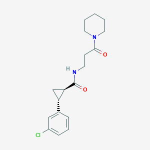 (1R,2R)-2-(3-chlorophenyl)-N-(3-oxo-3-piperidin-1-ylpropyl)cyclopropane-1-carboxamide