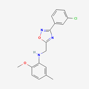 N-[[3-(3-chlorophenyl)-1,2,4-oxadiazol-5-yl]methyl]-2-methoxy-5-methylaniline