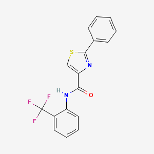 molecular formula C17H11F3N2OS B7646654 2-phenyl-N-[2-(trifluoromethyl)phenyl]-1,3-thiazole-4-carboxamide 