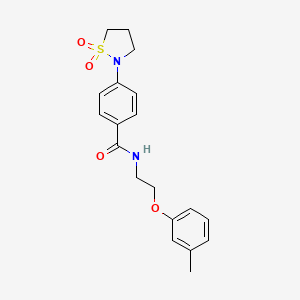 molecular formula C19H22N2O4S B7646655 4-(1,1-dioxo-1,2-thiazolidin-2-yl)-N-[2-(3-methylphenoxy)ethyl]benzamide 