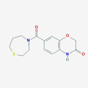 molecular formula C14H16N2O3S B7646667 7-(1,4-thiazepane-4-carbonyl)-4H-1,4-benzoxazin-3-one 