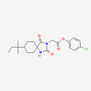 molecular formula C21H27ClN2O4 B7646698 (4-Chlorophenyl) 2-[8-(2-methylbutan-2-yl)-2,4-dioxo-1,3-diazaspiro[4.5]decan-3-yl]acetate 