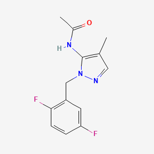 molecular formula C13H13F2N3O B7646746 N-[2-[(2,5-difluorophenyl)methyl]-4-methylpyrazol-3-yl]acetamide 