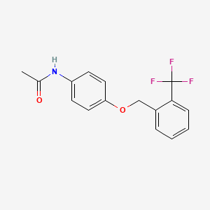 molecular formula C16H14F3NO2 B7646754 N-[4-[[2-(trifluoromethyl)phenyl]methoxy]phenyl]acetamide 