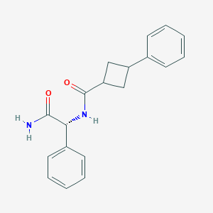 molecular formula C19H20N2O2 B7646762 N-[(1R)-2-amino-2-oxo-1-phenylethyl]-3-phenylcyclobutane-1-carboxamide 