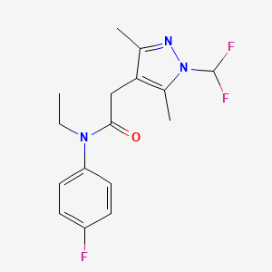 2-[1-(difluoromethyl)-3,5-dimethylpyrazol-4-yl]-N-ethyl-N-(4-fluorophenyl)acetamide