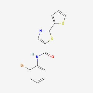 molecular formula C14H9BrN2OS2 B7646810 N-(2-bromophenyl)-2-thiophen-2-yl-1,3-thiazole-5-carboxamide 