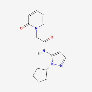 molecular formula C15H18N4O2 B7646818 N-(2-cyclopentylpyrazol-3-yl)-2-(2-oxopyridin-1-yl)acetamide 