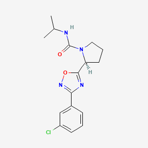 molecular formula C16H19ClN4O2 B7646821 (2S)-2-[3-(3-chlorophenyl)-1,2,4-oxadiazol-5-yl]-N-propan-2-ylpyrrolidine-1-carboxamide 